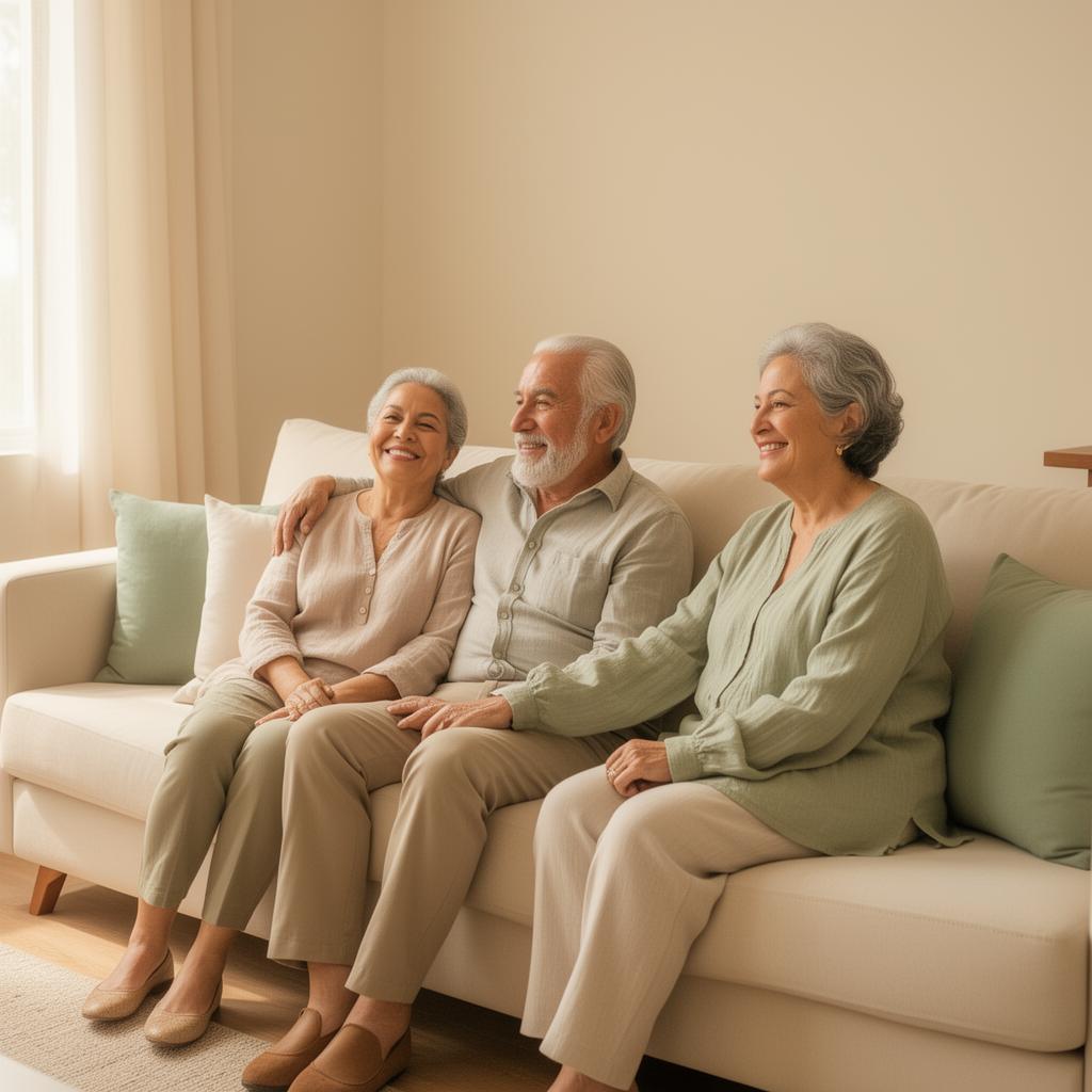 Família brasileira em momento acolhedor representando os clientes da Cred Money